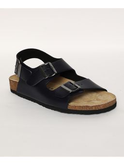 HF Journey - Men Black Backstrap Cork Footbed Sandals