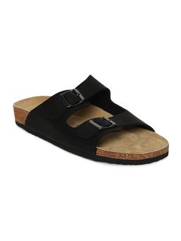 HF Journey - Men Vasco Black Double Strap Cork Footbed Sandals