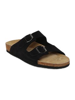 HF Journey - Men Black Vasco Double Strap Cork Footbed Sandals