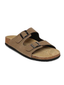 HF Journey - Men Vasco Taupe Double Strap Cork Footbed Sandals