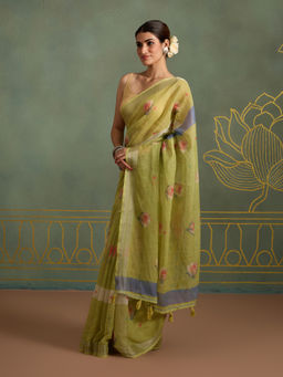Likha - Linen All Over Printed Saree with Unstitched Blouse LIKPFSAR13