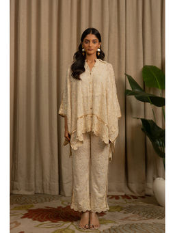 VANSHIKA AGARWAL LABEL - Off White Off Zuna Kaftan with Pant