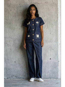 VANSHIKA AGARWAL LABEL - Blue Hannah Top with Pant
