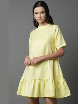B Label - Yellow Oversized Fit Wisteria Flared Dress