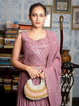 Odette - Multi-Color Beaded Moon Clutch