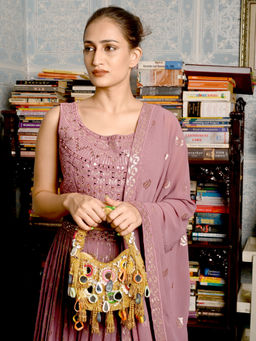 Odette - Golden Mirror Tasselled Clutch