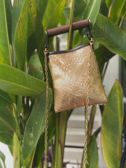 Rachana Reddy - Gold Disco Potli with Detachable Strap