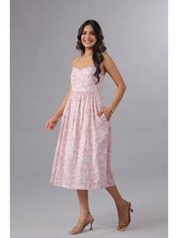 Twenty Dresses by Nykaa Fashion - Strappy Fit & Flare Dress In Floral Print