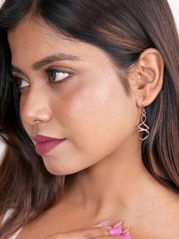 Silberry - 18k Rose Gold Plated Two Tone Silver Spiral Earrings