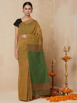 Fabindia - Cotton Woven Half And Half Sari