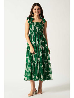 HOUSE OF SAL - Printed Midi Dress - Green