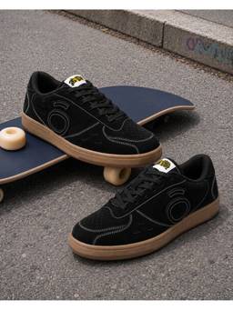 Bewakoof - Men Black Ollie Zone Eclipse Genuine Suede Leather Sneakers