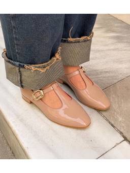 Pair ie Tales - Women Classic Buckled Strap Mary Jane Ballerina - Pink