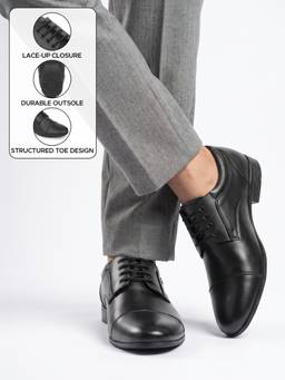 LIBERTY - Fortune STRMO59E Black Formal Lacing Derbies Shoes for Men