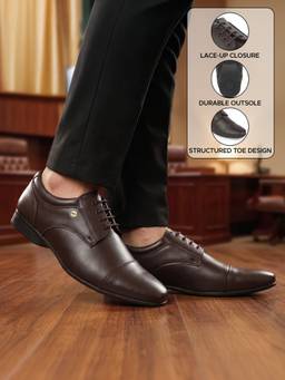 LIBERTY - Fortune STRMO59E Brown Formal Lacing Derbies Shoes for Men