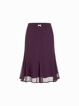 Cider - Mesh Women's Low Rise Bow Mermaid Midi Skirt Purple