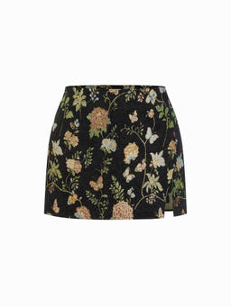Cider - Curve & Plus Women’s Mid-Rise Split Mini Skirt Charcoal