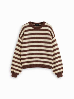 Cider - Mohair-Blend Women’s Oversized Striped Sweater Brown