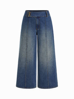 Cider - Curve & Plus Women's High-Rise Baggy Wide-Leg Jeans Indigo