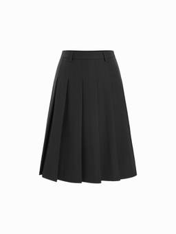 Cider - Women's Low Rise Pleated Midi Skirt Black
