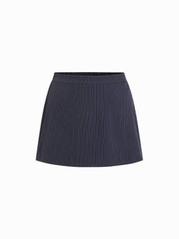 Cider - Striped Women's Mid-Rise A-Line Mini Skort Navy Blue