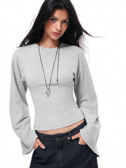 Cider - High Stretch Women’s Bell Sleeve Tee Grey