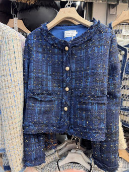 Loveable Creations By Muskan - Indigo Charm Tweed Jacket