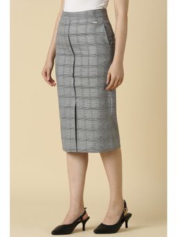 Allen Solly - Women Grey Check Formal Skirt