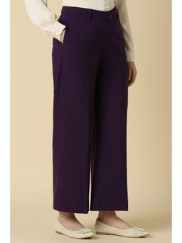 Allen Solly - Women Purple Regular Fit Solid Formal Trousers
