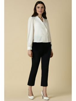 Allen Solly - Women Black Regular Fit Solid Formal Trousers