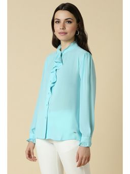 Allen Solly - Women Blue Solid Formal Top