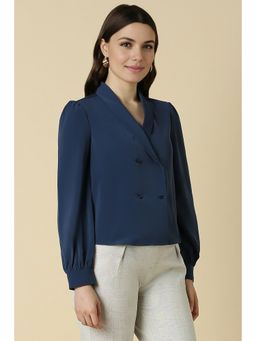 Allen Solly - Women Navy Solid Formal Top