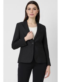 Van Heusen - Women Black Solid Blazer