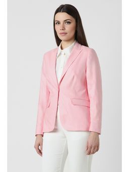 Van Heusen - Women Pink Solid Blazer
