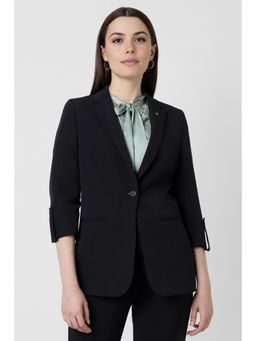 Van Heusen - Women Black Solid Blazer