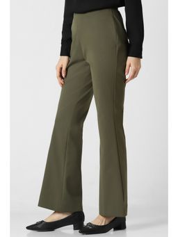 Van Heusen - Women Olive Solid Formal regular Trousers