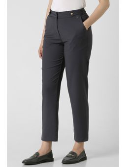 Van Heusen - Women Grey Solid Formal Regular Fit Trousers