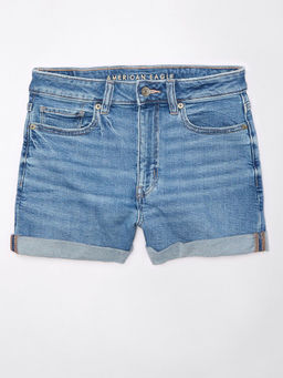 American Eagle - Women Blue Stretch Denim Mom Short