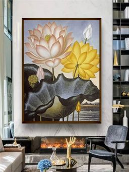 The Art House - Yellow White Abstract Painting Wall Art