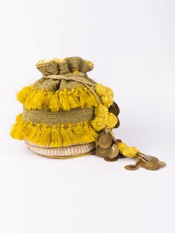 Vareli Bafna - Designs Tassel Yellow Potli