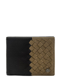 Eske - Hilary Leather Men's Two Fold Wallet Black & Light Taupe Cosmos