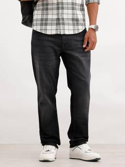 WROGN - Grey Cotton Blend Mid Waist Slim Leg Solid Jeans