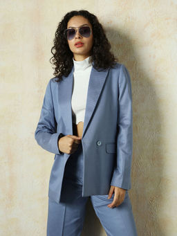 High Star - Solid Longline Length Oversized Full Sleeve Blazer
