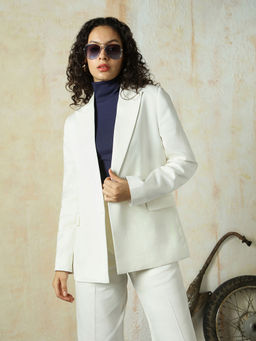 High Star - Solid Longline Length Oversized Full Sleeve Blazer