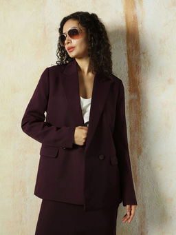 High Star - Solid Longline Length Oversized Full Sleeve Blazer