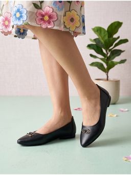 ALCAZO - synthetic leather casual Black Ballerina