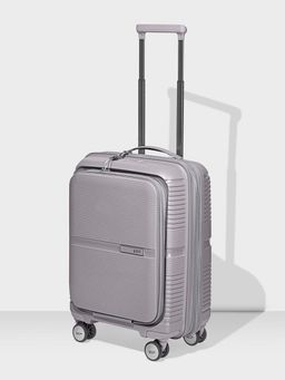 VIP - Aer Plus Pro Unisex Grey Hard Luggage 56Cm Trolley Bag With Laptop Compartment (S)