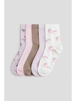 H&M - Girls Multi-Color 5-Pack Socks