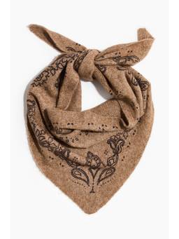 H&M - Women Beige Jacquard-Knit Triangle Scarf