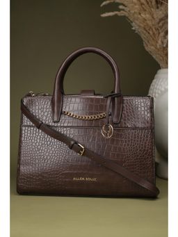 Allen Solly - Women Brown Polyurethane (Pu) Textured Sling Bag with Detachable Strap